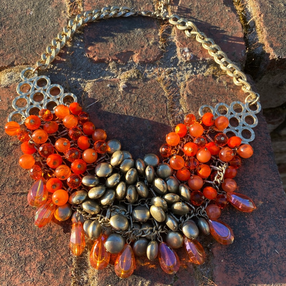 Orange and gold necklace